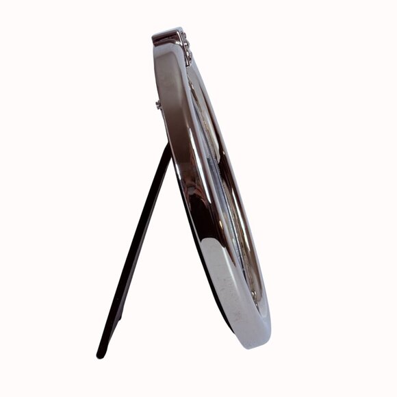 Burnes Of Boston Picture Frame Oval Sleek Silver Plated Photo 4" X 6" Bunny Baby - Picture 3 of 14